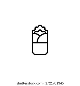 Kebab vector icon in linear, outline icon isolated on white background