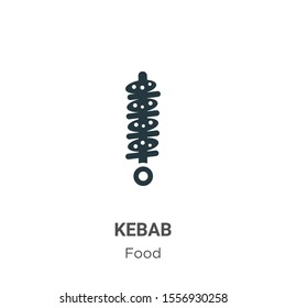 Kebab vector icon on white background. Flat vector kebab icon symbol sign from modern food collection for mobile concept and web apps design.