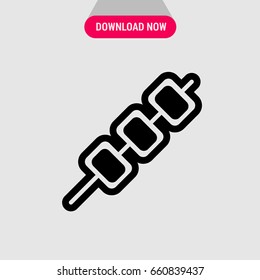 Kebab vector icon, Skewer with meat around symbol. Simple, modern flat vector illustration for mobile app, website or desktop app  