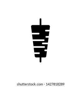 Kebab vector icon, usually made of lamb and beef, various skewered meat dishes from Turkey. Vector illustration icon can be used for an app, website, or part of a logo.