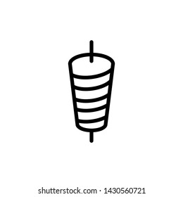 Kebab vector icon, usually made of lamb and beef, various skewered meat dishes from Turkey. Vector illustration icon can be used for an app, website, or part of a logo.