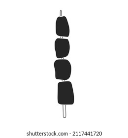 Kebab vector icon.Black vector icon isolated on white background kebab.