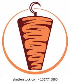 Kebab vector illustration, isolated on white background.