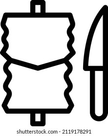 kebab Vector illustration on a transparent background. Premium quality symbols. Stroke vector icon for concept and graphic design.