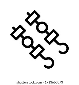 icono de línea delgada del vector kebab 