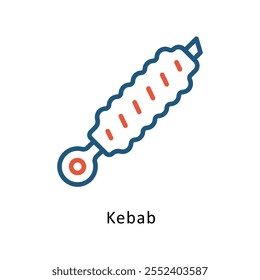 Kebab  Vector Two Colors outline Icon. Eps10 File