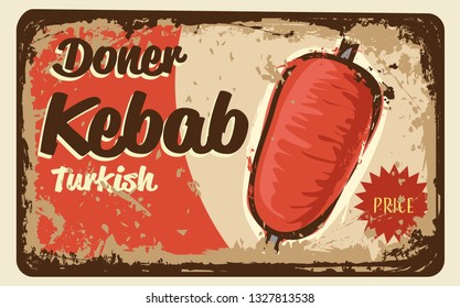 kebab vintage label