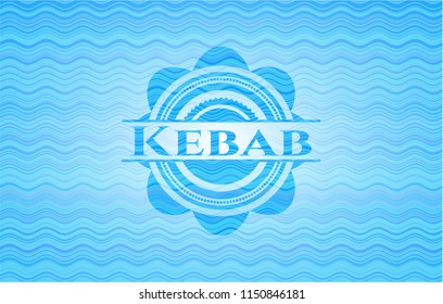 Kebab water concept badge.