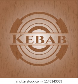 Kebab wooden emblem. Retro