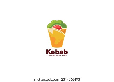 diseño del logotipo de la plantilla del vector de cierre de kebab