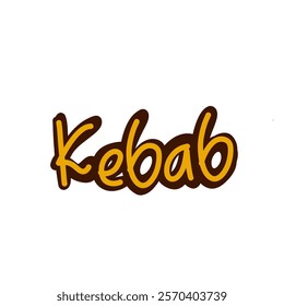 the kebab writing is yellow and brown without a background