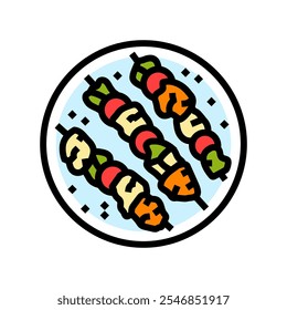 kebabs fish color icon vector. kebabs fish sign. isolated symbol illustration
