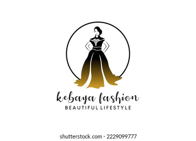 Diseño del logo de Kebaya con concepto creativo, moda kebaya y boutique kebaya