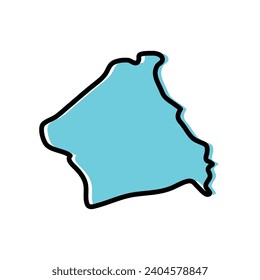 Kebili division of Tunisia vector map illustration.
