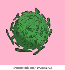 KEBUMEN, INDONESIA March 3, 2021, vector illustration of bacterial virus icon on a pink background in Kebumen, Indonesia