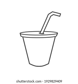 KEBUMEN, INDONESIA March 5, 2021, simple line art vector illustration
plastic cups and straws in Kebumen, Indonesia