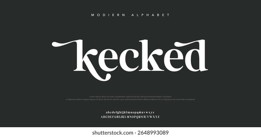 Kecked  awesome alphabet letters font and number. unique serif font. Classic Lettering Minimal Fashion Designs. Typography fonts regular uppercase and lowercase. vector illustration	