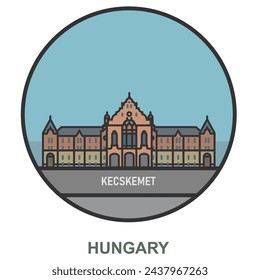 Kecskemet. Cities and towns in Hungary. Flat landmark