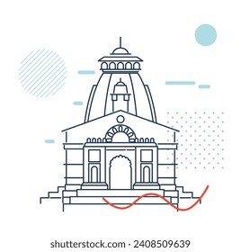 Templo Kedarnath, Jyotirlingas - Uttarakhand - Ilustración de acciones como archivo EPS 10