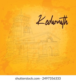 Kedarnath Tempel Kontur Vektorgrafik