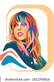 Kediri Indonesia Janurary 12-2020: Taylor Swift Colorful Pop Art Style,vector Stock Photo  