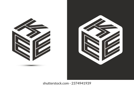 KEE letter logo design with illustrator cube logo, vector logo modern alphabet font overlap style. Premium Business logo icon. White color on black background