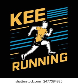 Kee running, vector, t-shirt design