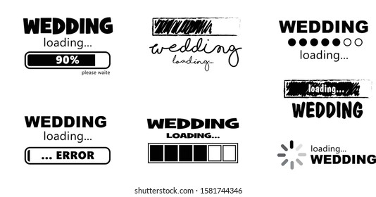 Keel calm wedding is loading bar Vector icon icons sign sign fun funny day background get married weekend party couple wedding rings ceremony bride just married error groom grooms love romance romatic