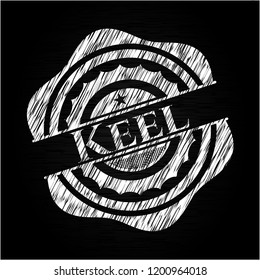 Keel on blackboard