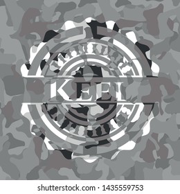 Keel on grey camouflaged pattern