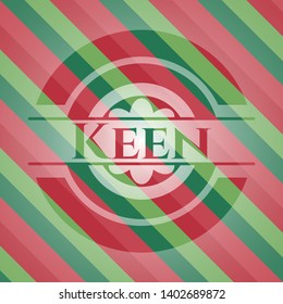 Keen christmas emblem background. Vector Illustration. Detailed.