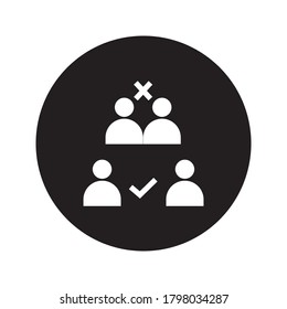 Mantenga el icono de 1 metro de distancia. Equipo protector contra la epidemia de coronovirus signo ilustración del vector color editable en el fondo blanco