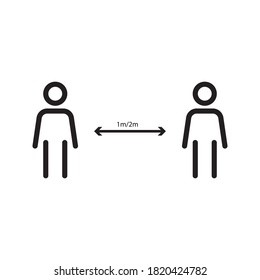 Keep the 1 meter distance icon. Coronovirus epidemic protective equipment sign vector illustration