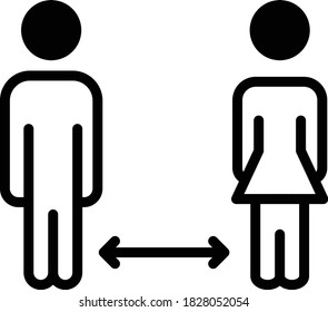  Keep the 1-2 meter distance Concept, Social Distancing Symbol on White background, public health and physical distancing, Social isolation Vector Icon Design, Prevention of Coronavirus Disease Symbol