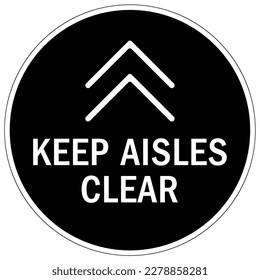 Mantener el pasillo claro signo de advertencia y etiquetas
