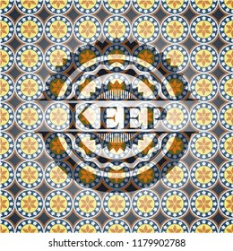 Keep arabesque style badge. arabic decoration.