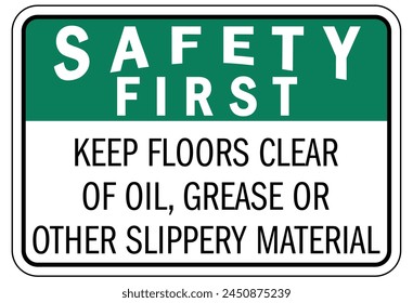 Keep area clean sign and labels