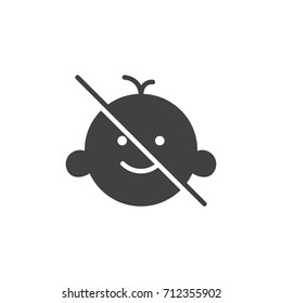 Keep away from children icon vector, filled flat sign, solid pictogram isolated on white. Symbol, logo illustration