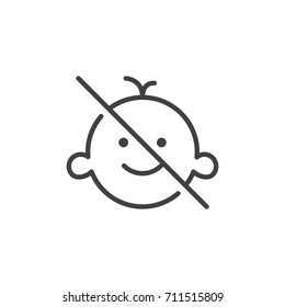 Keep away from children line icon, outline vector sign, linear style pictogram isolated on white. Symbol, logo illustration. Editable stroke
