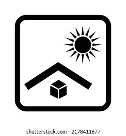 Keep Away From Direct Sunlight Symbol - Vector Icon