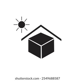 Keep away from heat Icon. Concept of ecology and packaging.