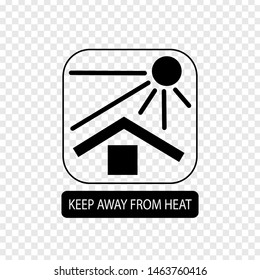 Keep away from heat sign. Flat packaging symbol. Mail box icon isolated on transparent background. Mail icon. Vector illustration