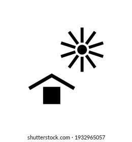 Halten Sie sich von Hitze oder Sonnenlicht fern. Vektorgrafik des Symbols auf der Verpackung, einzeln auf unscharfem Hintergrund, editierbar und austauschbar. Perfekt für Code auf der Verpackung.