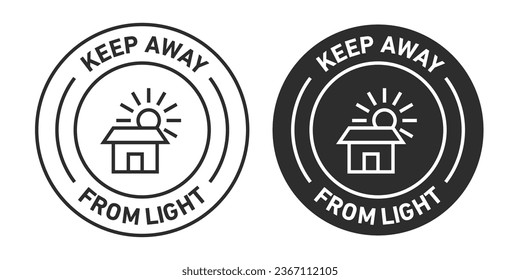 Keep away from light rounded vector symbol set on white background