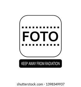 Keep away from radiation sign. Flat packaging symbol. Mail box icon isolated on white. Vector illustration