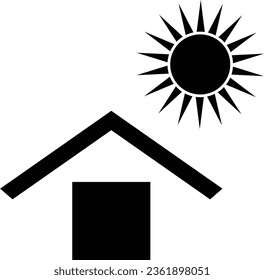 Keep away from sunlight icon symbol vector . Solar protection cargo sign