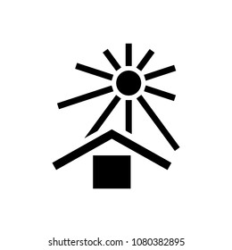 Keep away from sunlight packaging symbol. Vector