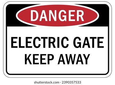 Keep away warning sign and labels