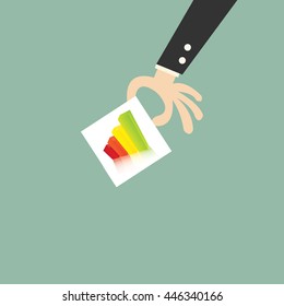 Keep bar chart business concept