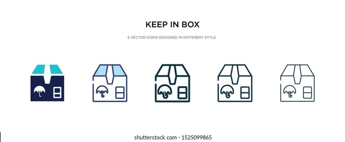 keep in box icon in different style vector illustration. two colored and black keep in box vector icons designed filled, outline, line and stroke style can be used for web, mobile, ui